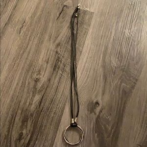 Black leather necklace